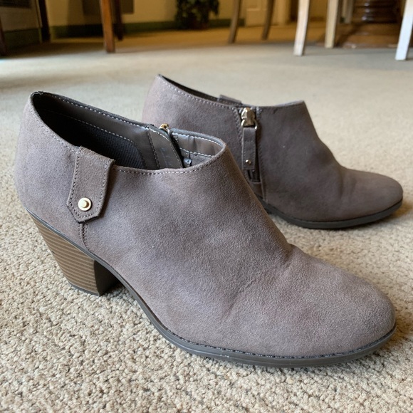 Taupe Suede Ankle Booties - Picture 6 of 8